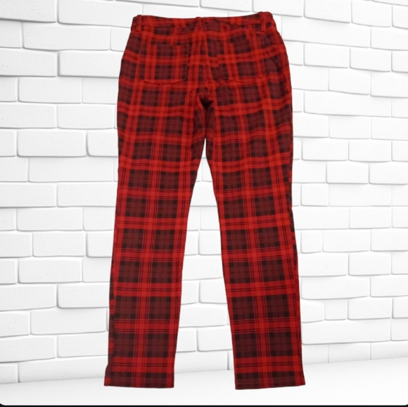 🍒 Plaid Red & Black Ponte Pants|Sz 8|nwot - Picture 11 of 11
